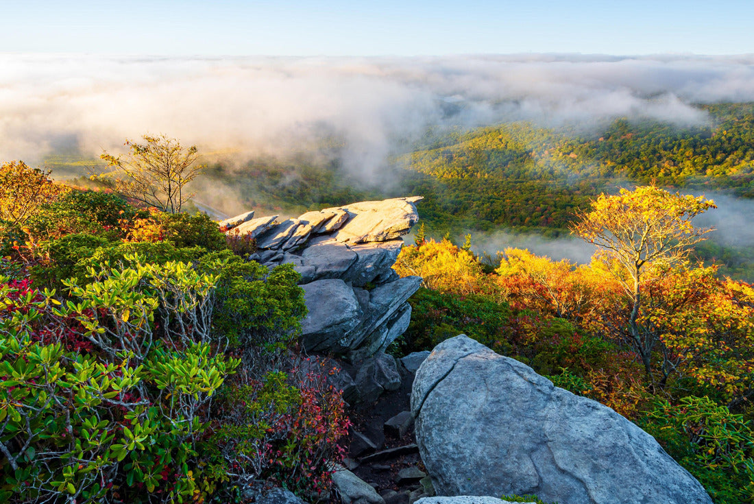 Rough Ridge Lookout , Blue Ridge Parkway, North Carolina in fall season 2000pc Puzzle