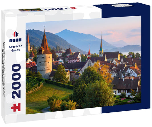 Noah Jigsaw Puzzle View of the medieval town of Zug and the surrounding Swiss Alps at sunset, Switzerland 2000 pieces