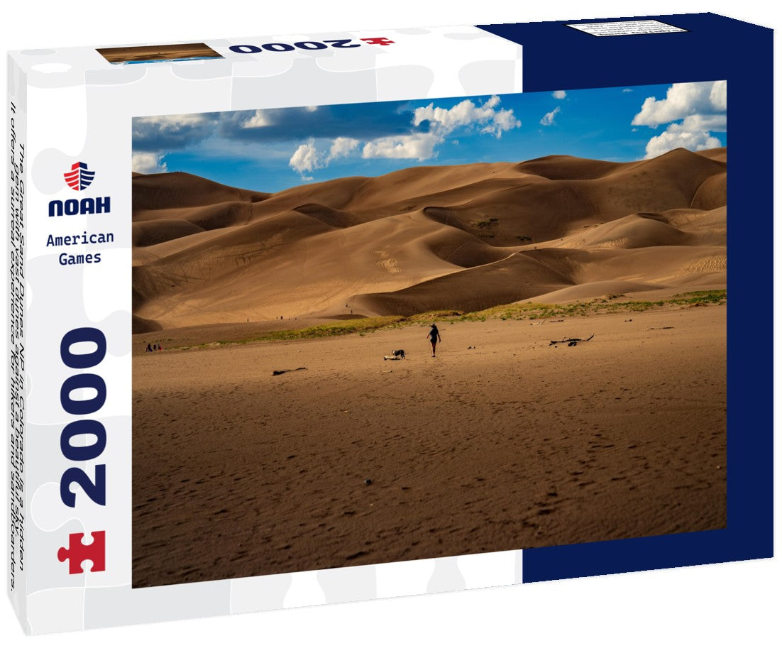 The Great Sand Dunes NP in Colorado is a hidden gem with vast dunes against a beautiful sky. It offers a surreal experience for hikers and sandboarders. It's a must-visit for nature lovers 2000pc Puzzle