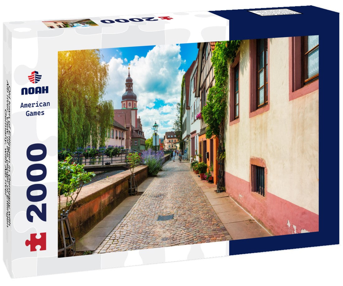 Old town of Ettlingen in Germany with Alb river. View of the center of Ettlingen, Germany, with Alb river 2000pc Puzzle