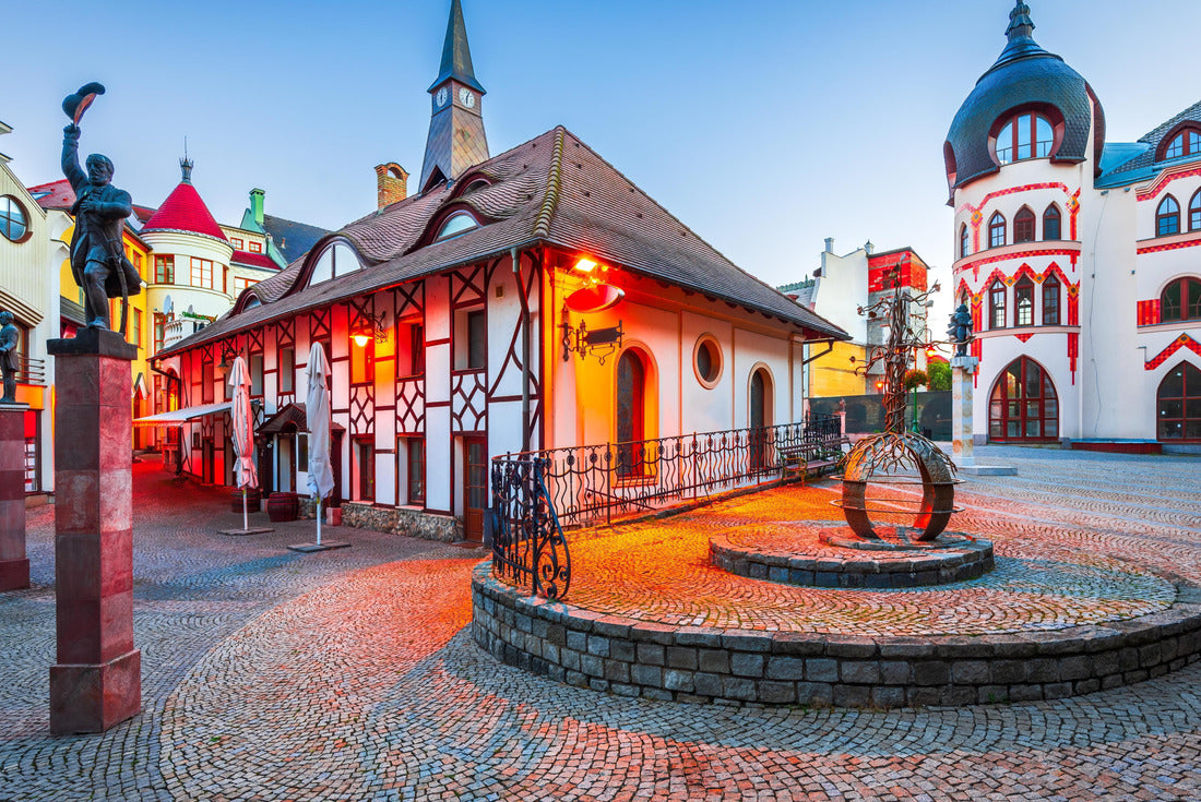 Komarno, Slovakia. Morning twilght with Courtyard of Europe, historical architecture from particular parts of the continent 2000pc Puzzle