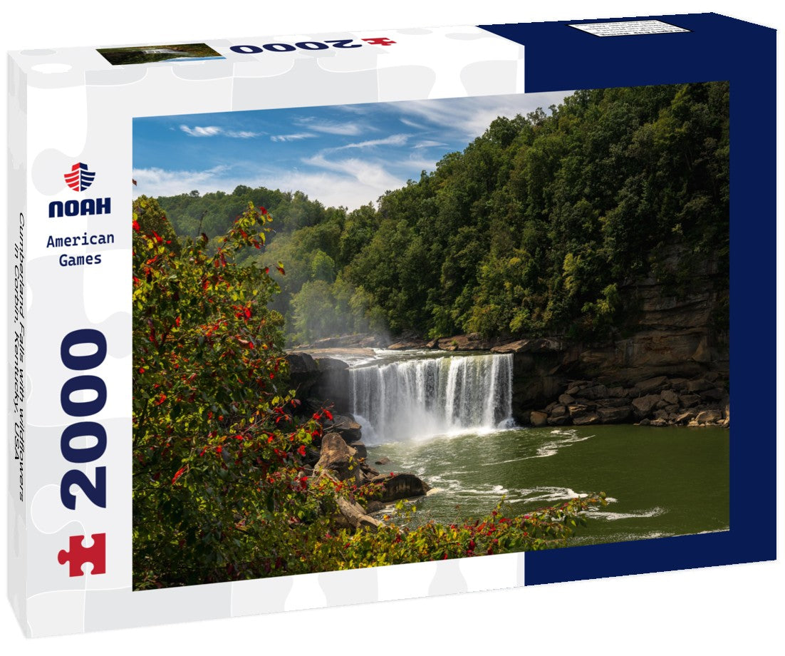 Cumberland Falls with wildflowers in Corbin, Kentucky, USA 2000pc Puzzle