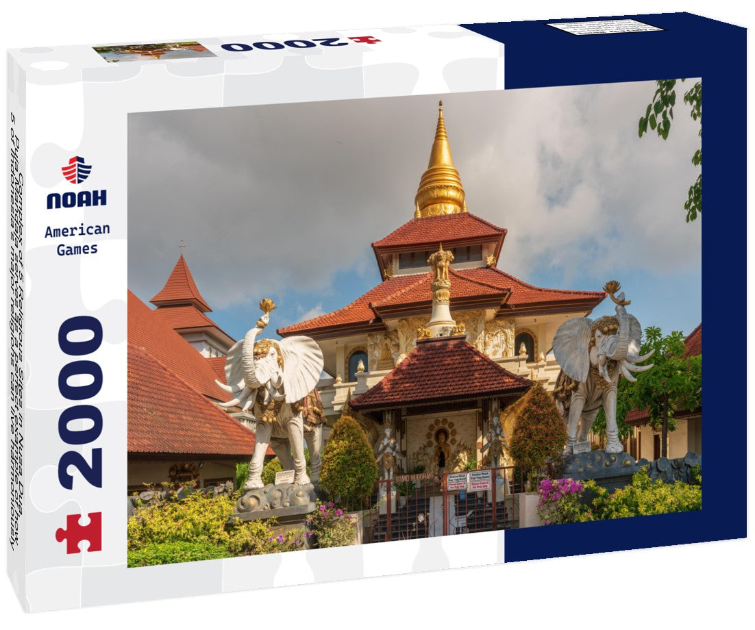 Noah Jigsaw Puzzle Complex of 5 Religious Sites in Nusa Dua. Puja Mandala serves as a perfect example of how 5 of Indonesia's major religions can live harmoniously side-by-side. Buddhist temple Vihara Buddha Guna. Bali 2000 pieces