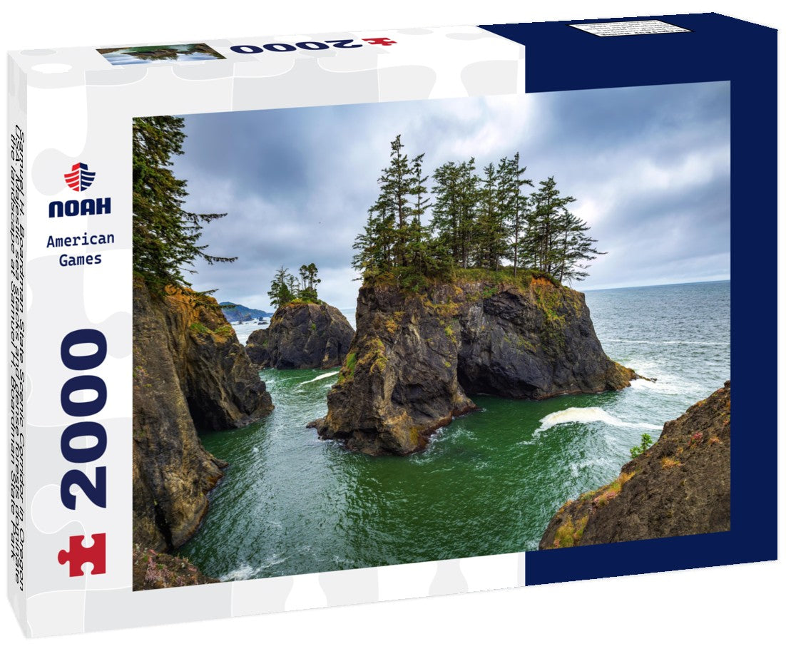 Samuel H. Boardman State Scenic Corridor in Oregon, USA. Majestic sea stacks and dense forests dominate the landscape at Samuel H. Boardman State Park, offering a glimpse into Oregon's natural beauty 2000pc Puzzle