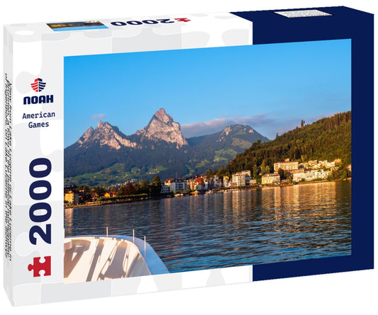 Noah Jigsaw Puzzle View from Lake Lucerne or Lake Lucerne in Brunnen, a town in the political municipality of Ingenbohl, on Lake Lucerne in the Schwyz canton of Schwyz in Switzerland 2000 pieces