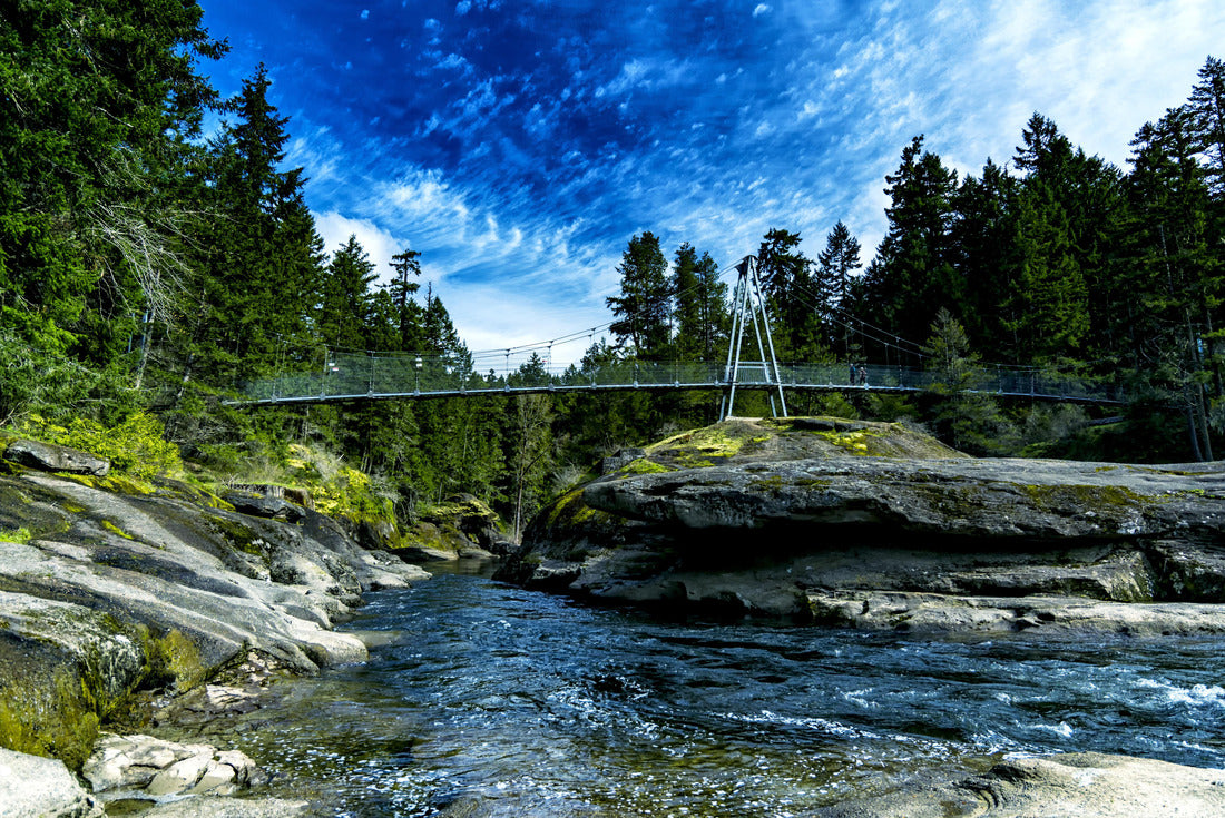 Top of suspension bridge on English River at Beautiful Day, Parksville Canada 2000pc Puzzle