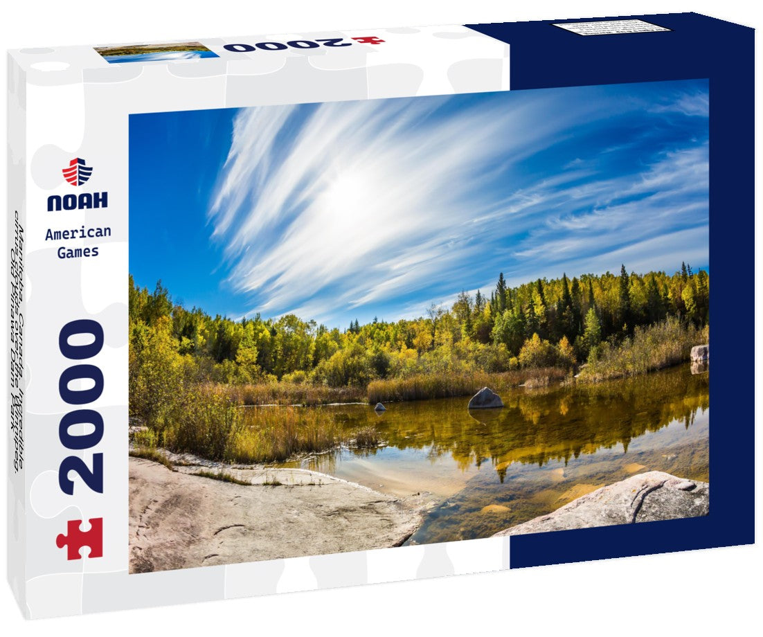 Manitoba, Canada. Incredible cirrus clouds over the Winnipeg. Old Pinawa Dam Park 2000pc Puzzle
