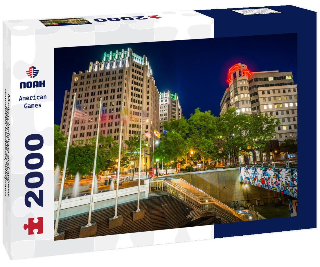 Modern buildings and subway station in the evening, downtown Bethesda, Maryland 2000pc Puzzle