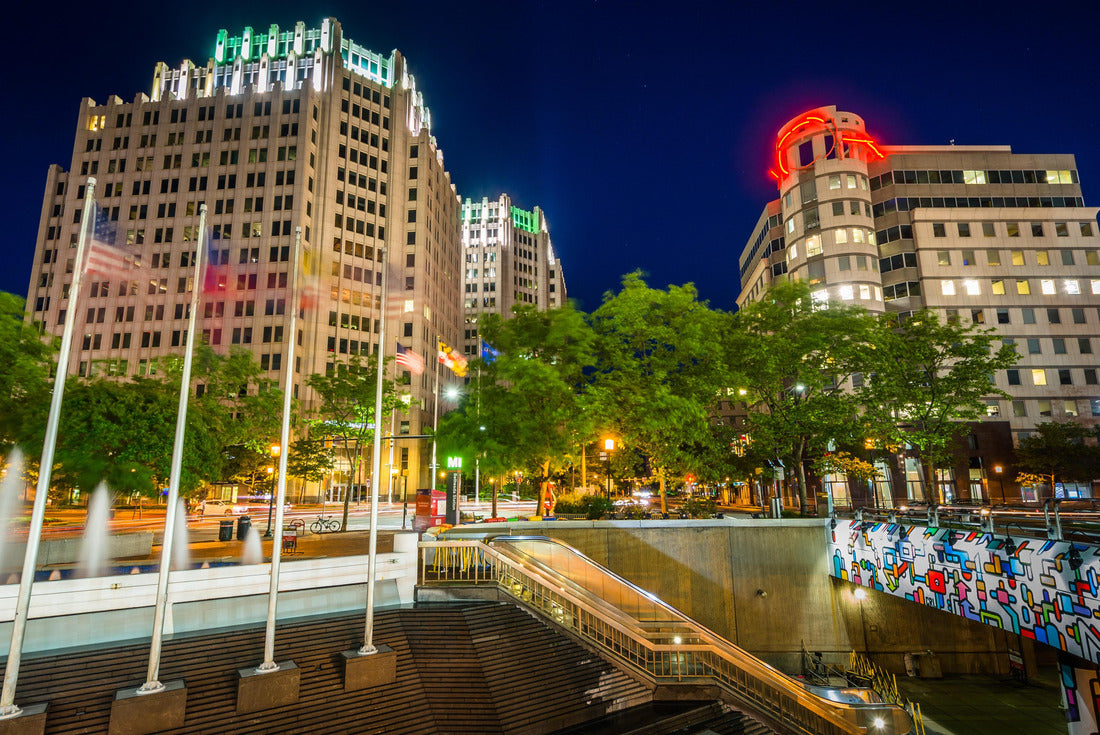 Modern buildings and subway station in the evening, downtown Bethesda, Maryland 2000pc Puzzle