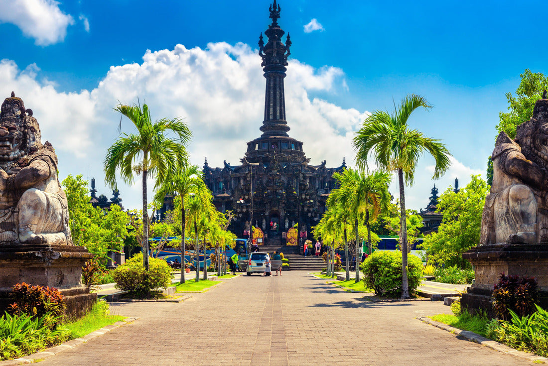 Noah Jigsaw Puzzle Panoramic landscape traditional Balinese Hindu temple Bajra Sandhi monument in Denpasar, Bali, Indonesia on background tropical nature and blue summer sky, Indonesia 2000 pieces