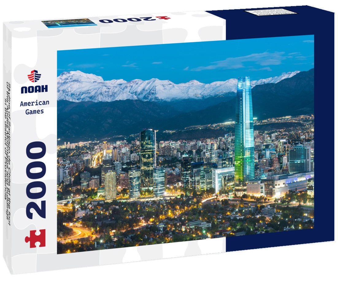 Skyline of Santiago de Chile at the foot of the Andes Mountains and buildings in the district of Providencia 2000pc Puzzle
