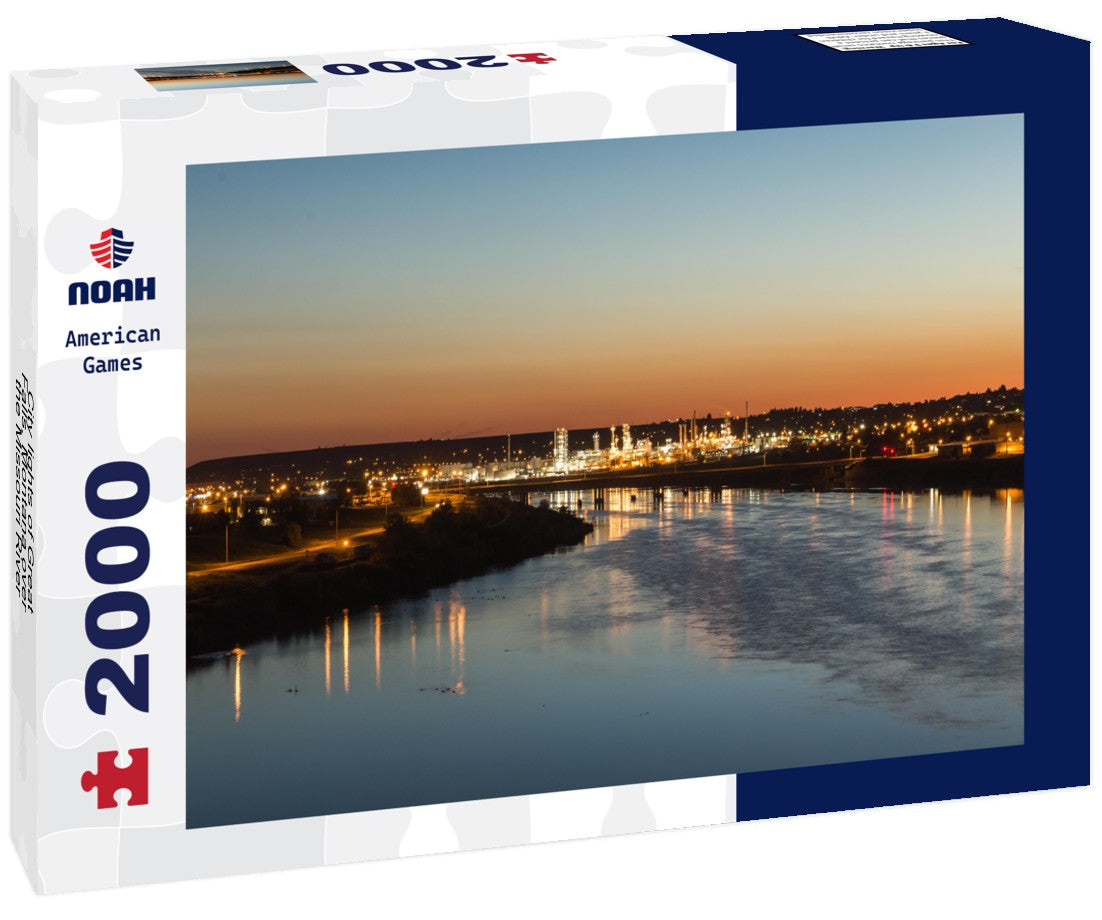 Noah Jigsaw Puzzle City lights of Great Falls, Montana over the Missouri River 2000 pieces