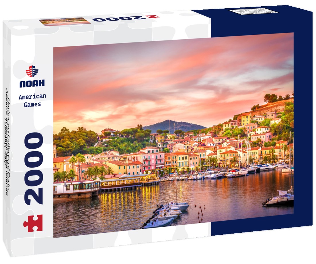 Harbor and village of Porto Azzurro at sunset, Elba Islands, Tuscany, Italy 2000pc Puzzle
