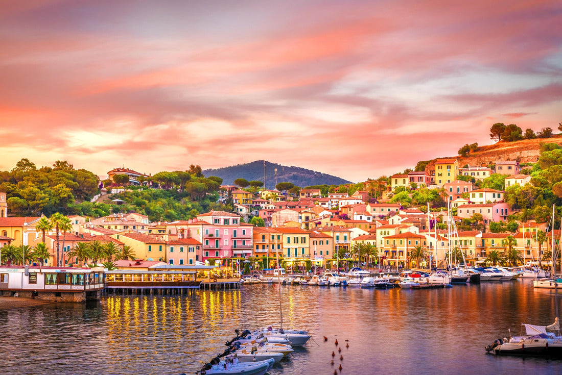 Harbor and village of Porto Azzurro at sunset, Elba Islands, Tuscany, Italy 2000pc Puzzle
