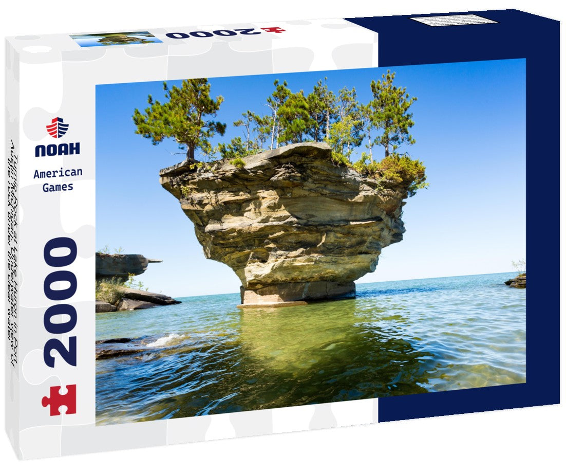 Noah Jigsaw Puzzle Turnip Rock at Lake Huron in Port Austin Michigan. Underwater view of the rock under the clear water 2000 pieces