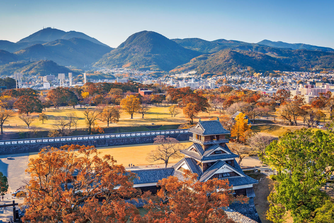 Kumamoto Castle Turret and the landscape of Kumamoto, Japan in autumn 2000pc Puzzle