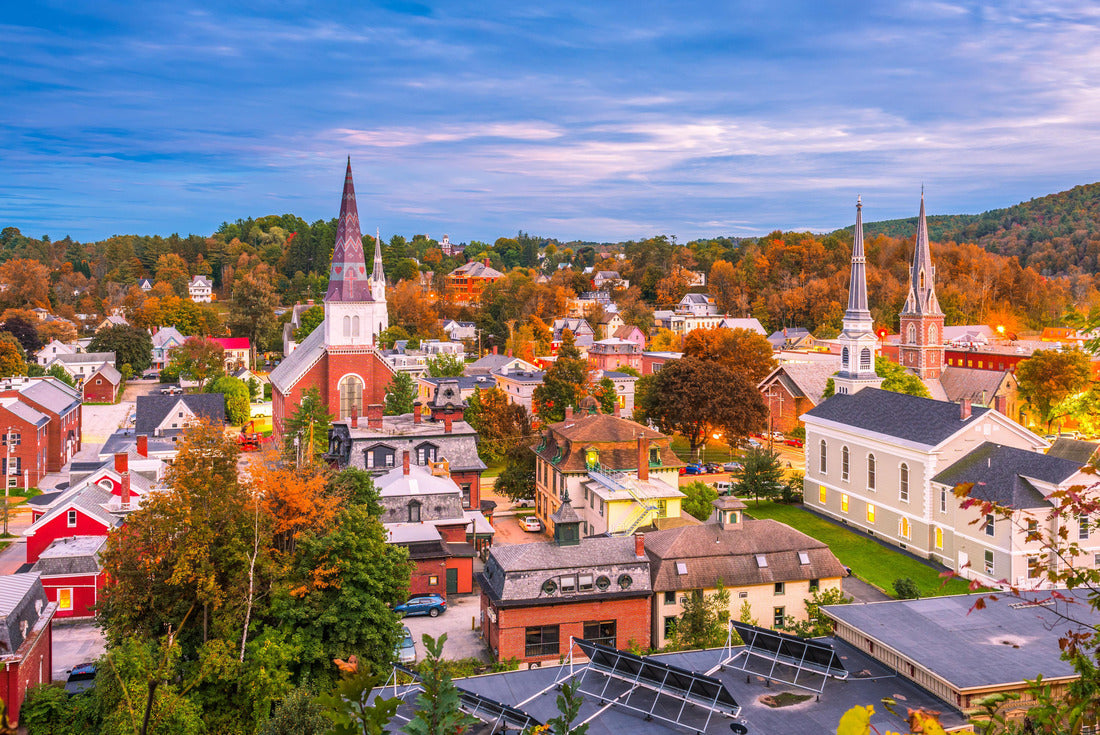 Montpelier, Vermont, USA town skyline in early autumn 2000pc Puzzle