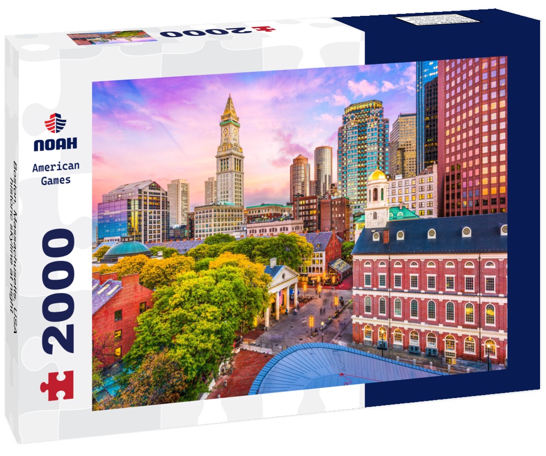 Boston, Massachusetts, USA historic skyline at night 2000pc Puzzle