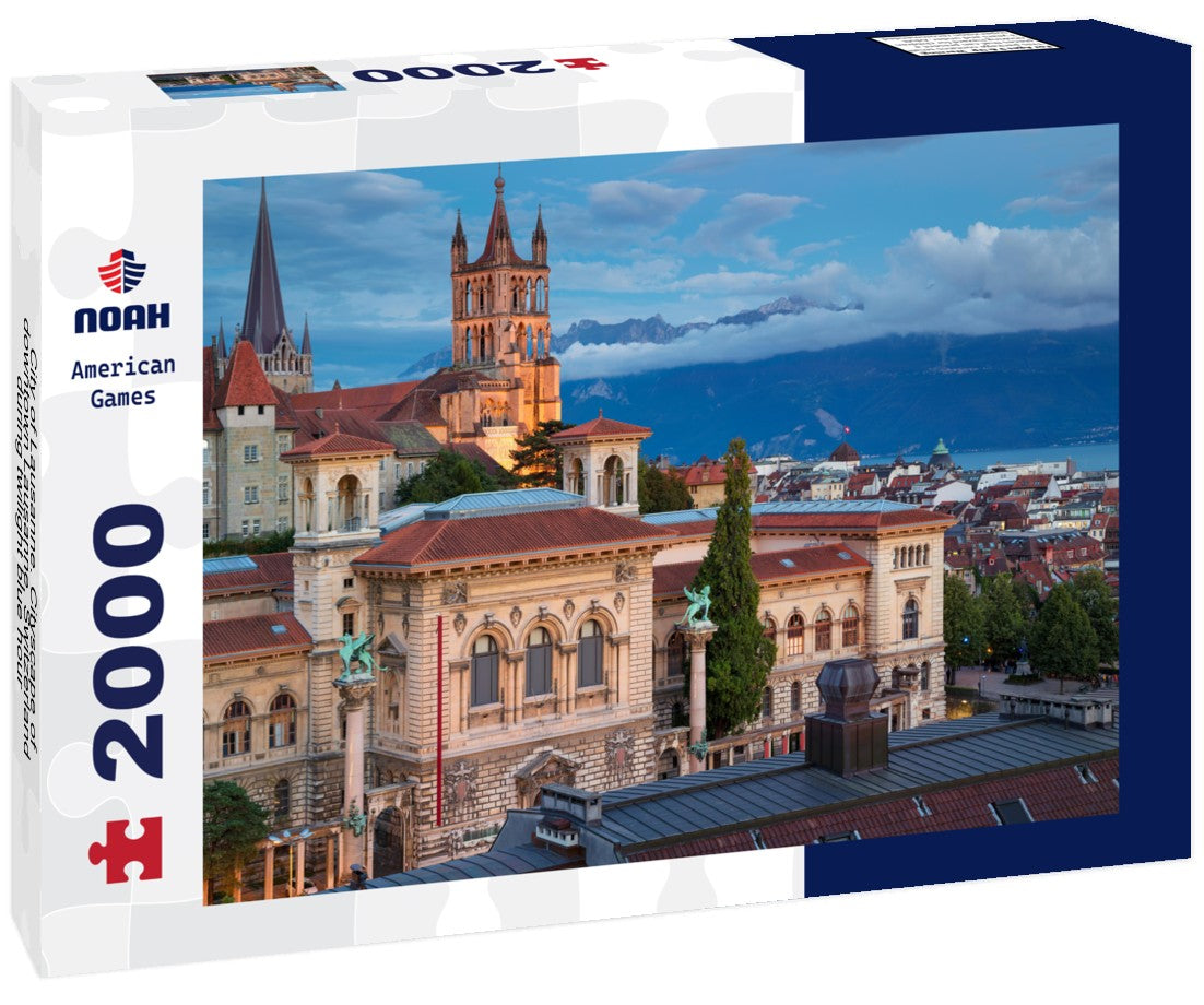 City of Lausanne. Cityscape of downtown Lausanne, Switzerland during twilight blue hour 2000pc Puzzle