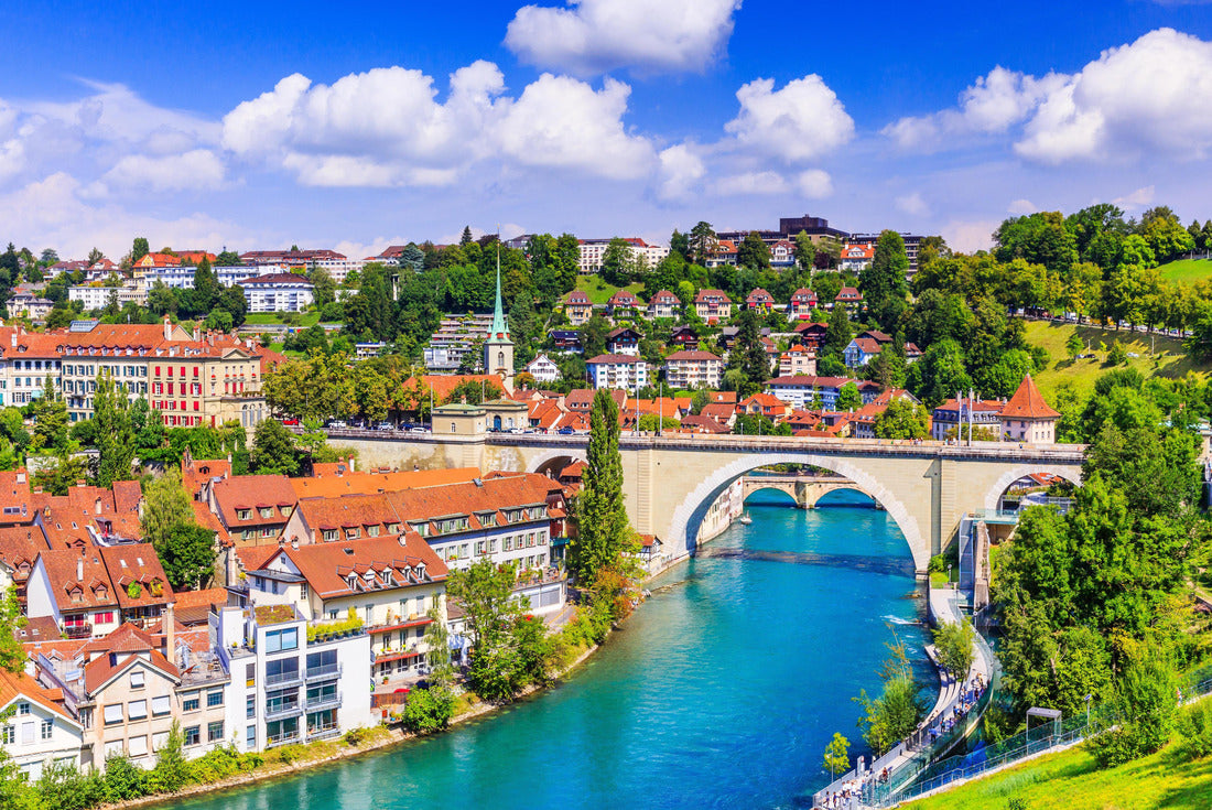 Bern, Switzerland. View of the old city center and the Nydeggbrücke bridge over the Aare 2000pc Puzzle