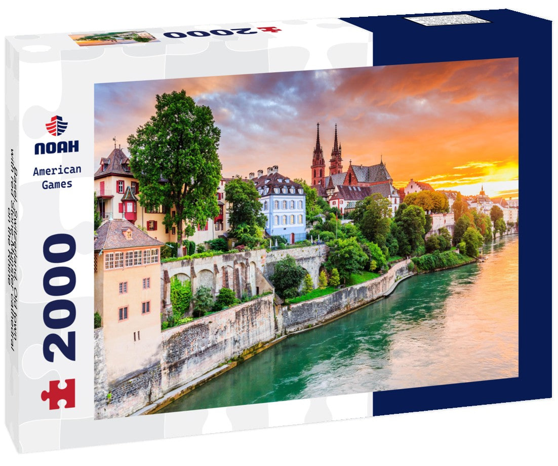 Basel, Switzerland. Old town with red Stone-Munster cathedral on the Rhine 2000pc Puzzle