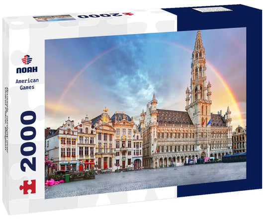 Noah Jigsaw Puzzle Brussels, rainbow over Grand Place, Belgium 2000 pieces