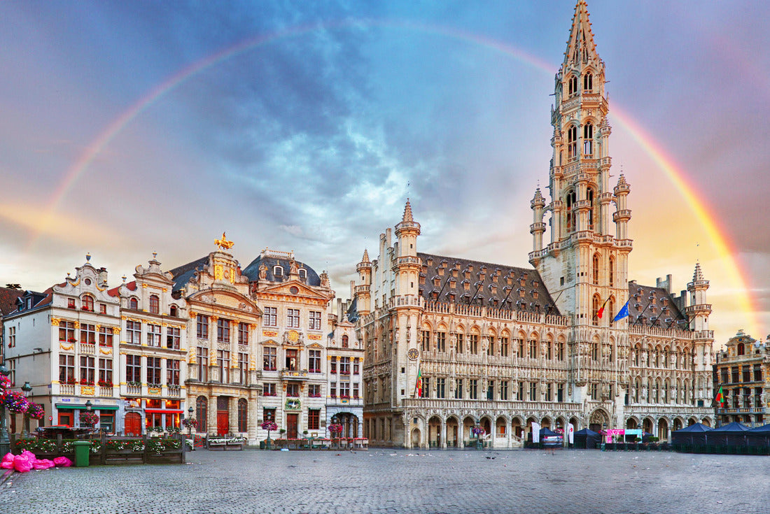 Noah Jigsaw Puzzle Brussels, rainbow over Grand Place, Belgium 2000 pieces