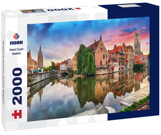 Noah Jigsaw Puzzle Bruges at dramatic sunset, Belgium 2000 pieces