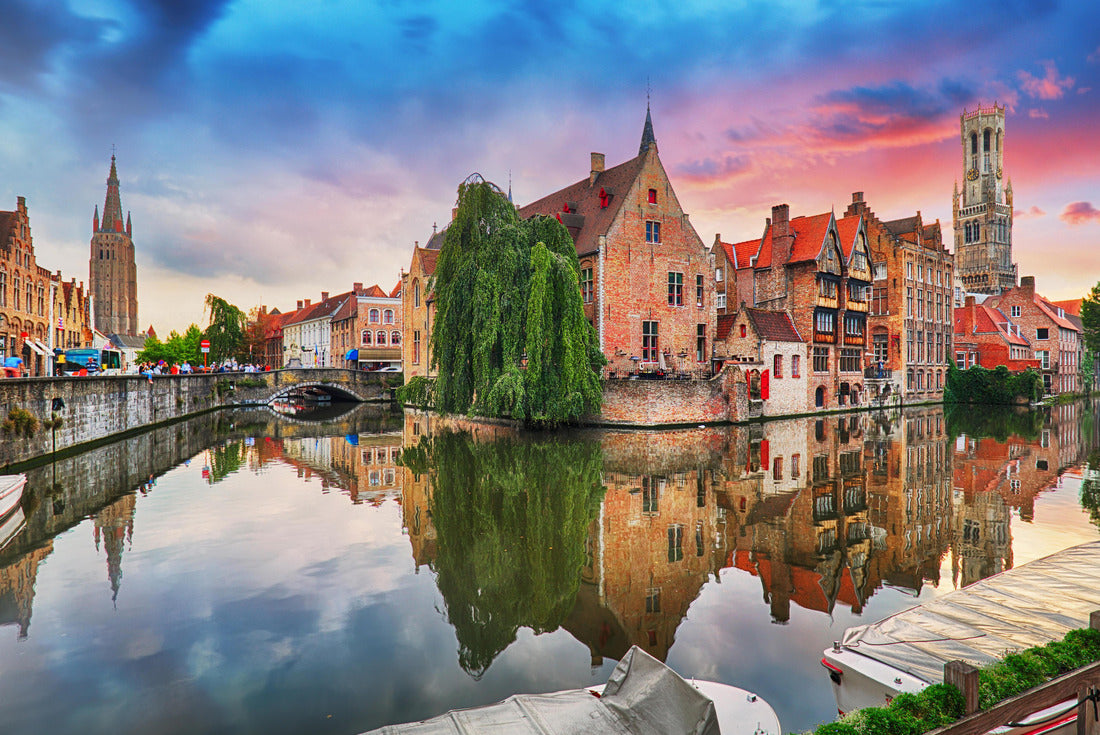 Noah Jigsaw Puzzle Bruges at dramatic sunset, Belgium 2000 pieces