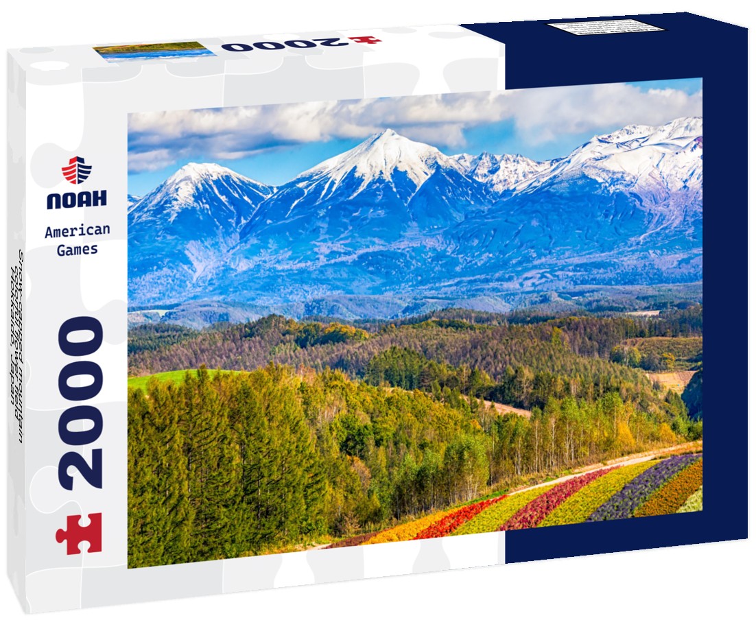 Snow-capped mountain, colorful flower field, Hokkaido, Japan 2000pc Puzzle