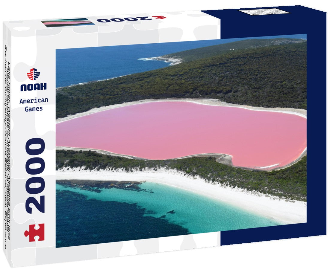 Noah Jigsaw Puzzle Lake Hillier, Western Australia: Amazing pink lake, natural landmark of Australia, in Middle Island, Recherche Archipelago Nature Reserve, near Esperance 2000 pieces