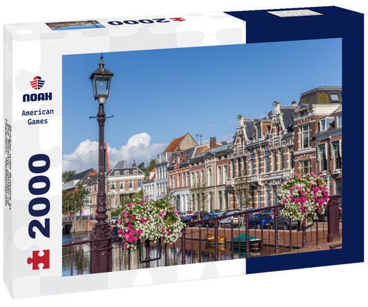 Noah Jigsaw Puzzle Bridge with flowers in the historic center of Haarlem, Netherlands 2000 pieces