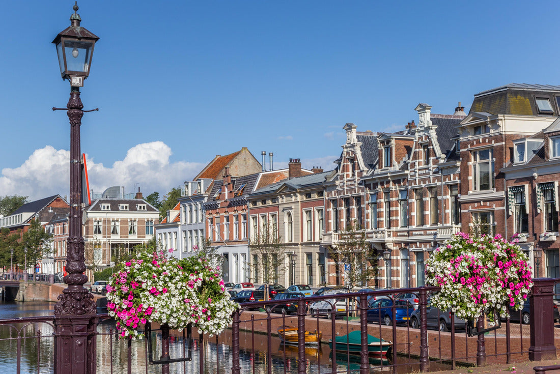 Noah Jigsaw Puzzle Bridge with flowers in the historic center of Haarlem, Netherlands 2000 pieces