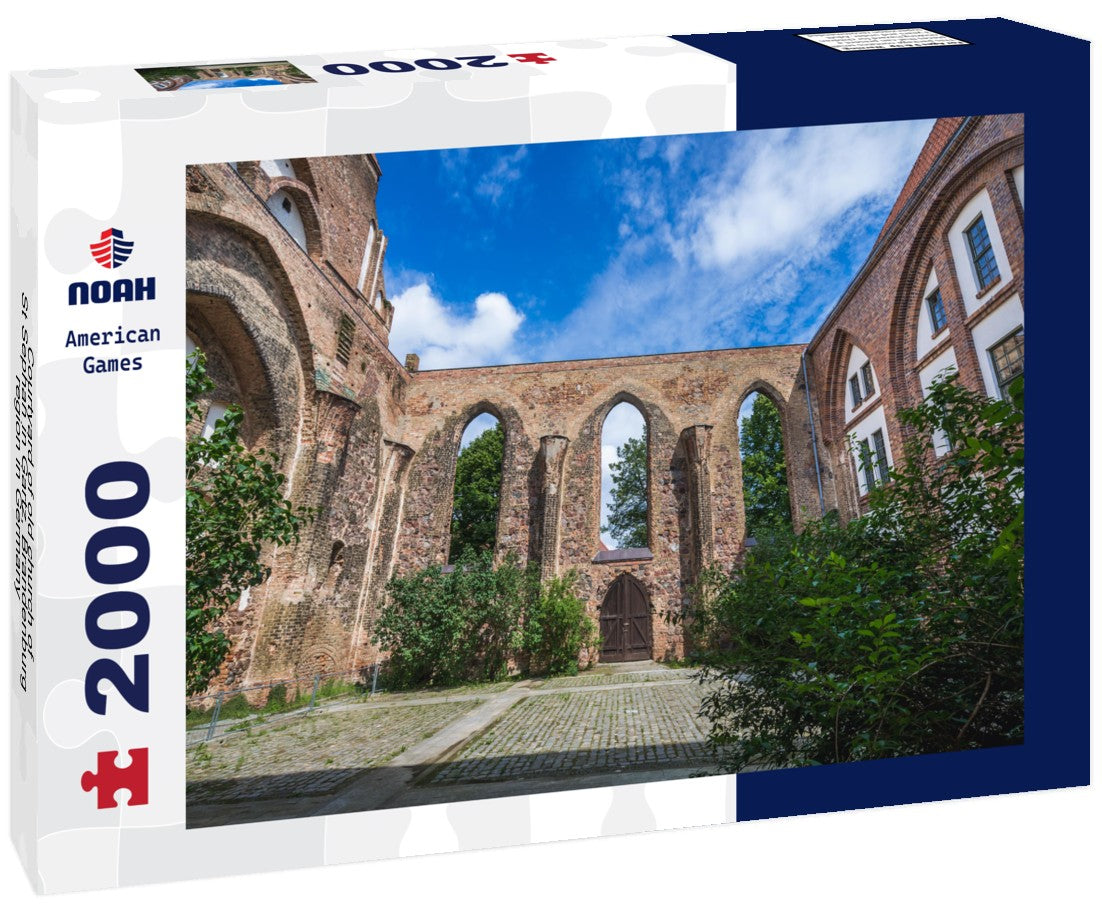 Courtyard of old church of St Sephan in Gartz, Brandenburg region in Germany 2000pc Puzzle