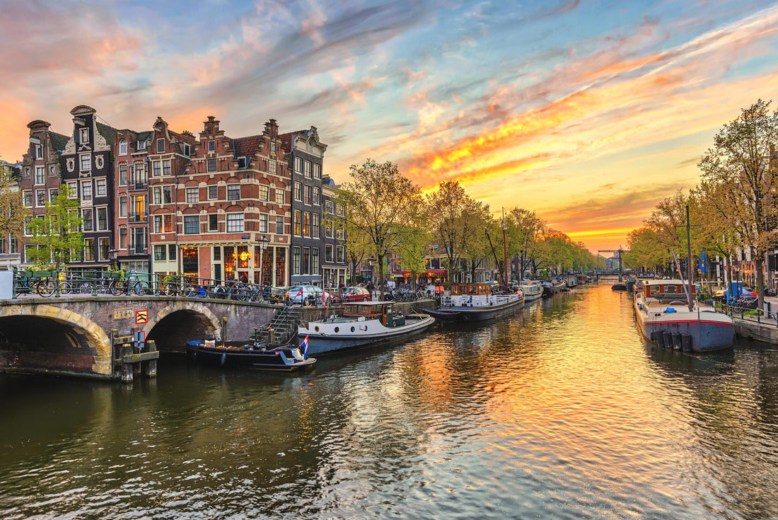 Amsterdam Sunset City skyline on the canal, Amsterdam, Netherlands 2000pc Puzzle