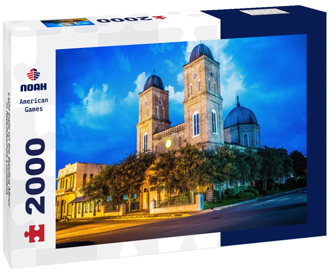 Light trails on the Basilica Minor in Natchitoches Louisiana 2000pc Puzzle