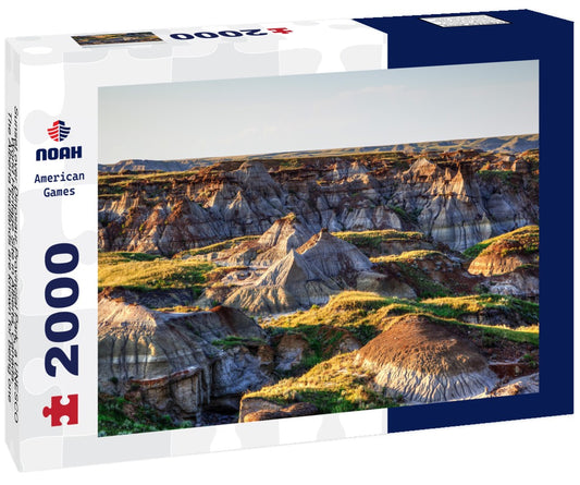 Noah Jigsaw Puzzle Sunset over Dinosaur Provincial Park, a UNESCO World Heritage Site in Alberta, Canada. The Alberta badlands are known for being one of the world's richest dinosaur fossil sites 2000 pieces