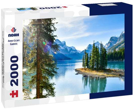Noah Jigsaw Puzzle panoramic view Beautiful Spirit Island in Maligne Lake, Jasper National Park, Alberta, Canada 2000 pieces