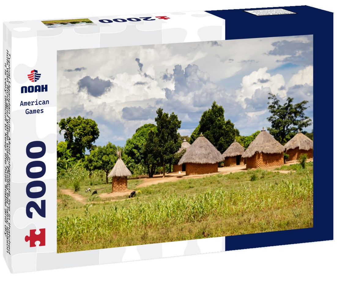 Typical Ugandan huts. Most inhabitants live in thatched huts with mud and wattle walls. During the rainy season, it is very difficult to keep the huts stable and dry 2000pc Puzzle