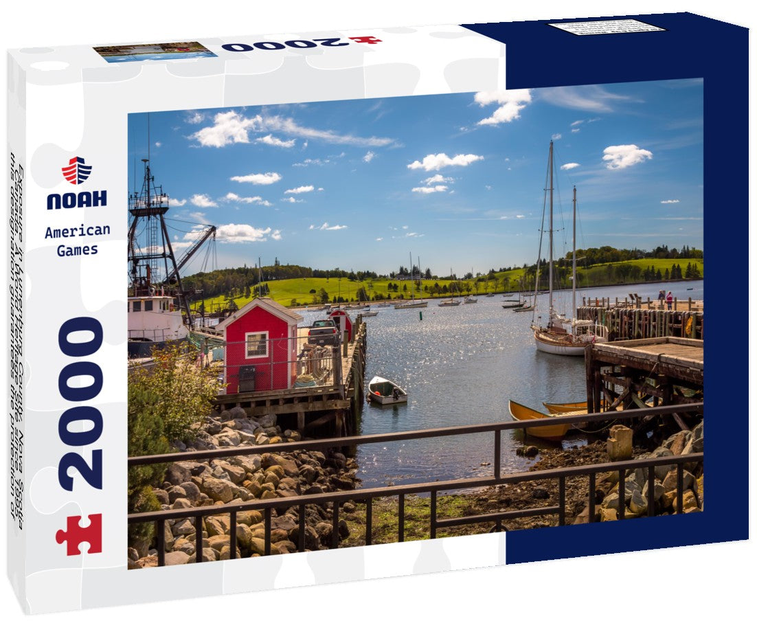 Noah Jigsaw Puzzle Exposure in Lunenburg County, Nova Scotia, Canada. A World Heritage Site since 1995, this designation guarantees the protection of Lunenburg's unique architecture and civil design 2000 pieces