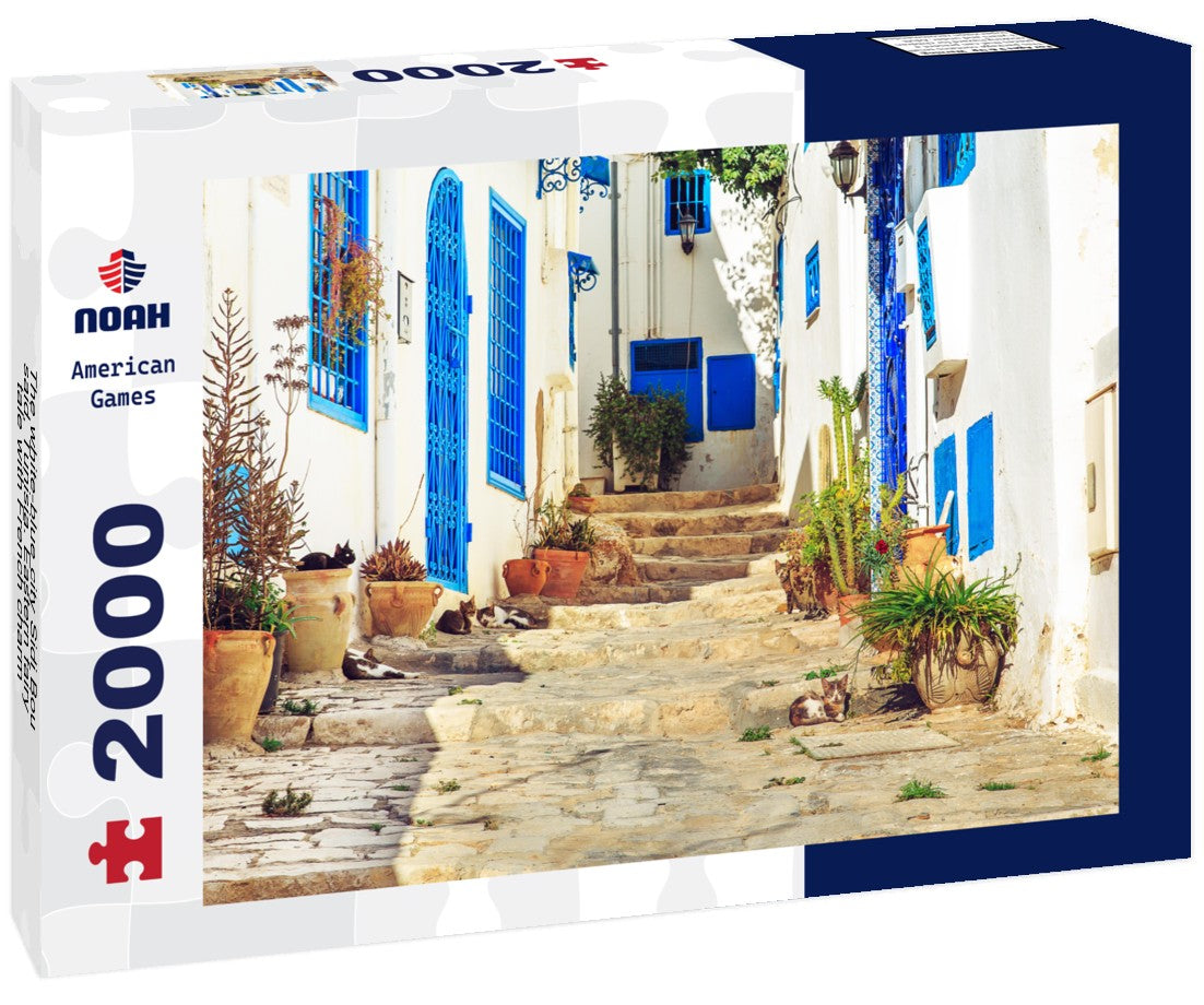 The white-blue city Sidi Bou said, Tunisia. Eastern fairy tale with French charm 2000pc Puzzle