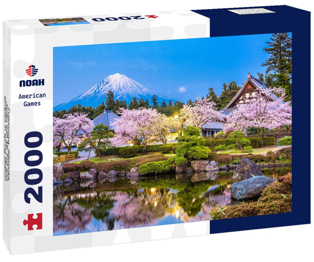 Noah Jigsaw Puzzle Fujinomiya, Shizuoka, Japan with Mt. Fuji and temples in spring season 2000 pieces