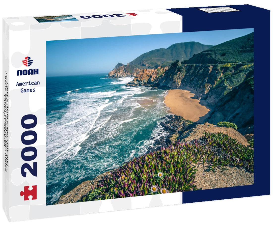 Noah Jigsaw Puzzle Devil's Slide sheer cliffs and Pacific Ocean coast in San Mateo County California 2000 pieces