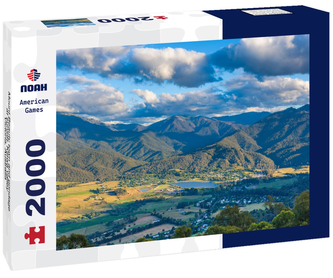 Mount Beauty town and pondage at sunset. Kiewa valley, Victoria, Australia 2000pc Puzzle
