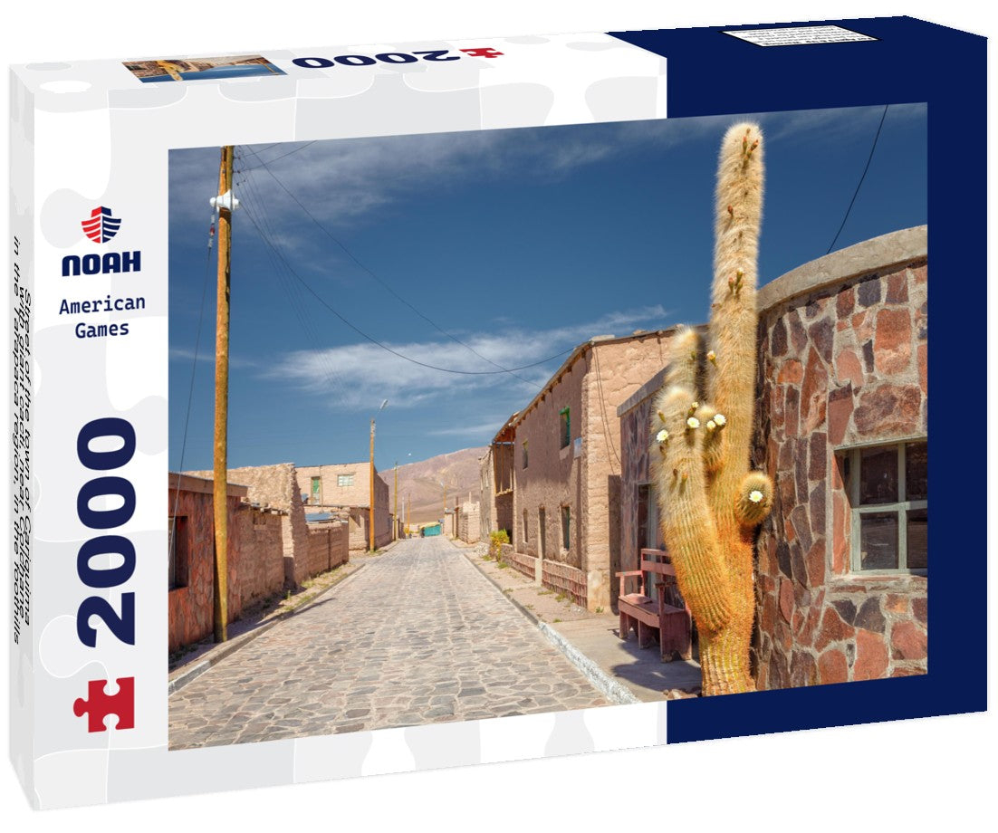 Street of the town of Cariquima, with giant cacti, near Colchane, in the Tarapaca region, in the foothills of the Cariquima mountain, northern Chile 2000pc Puzzle