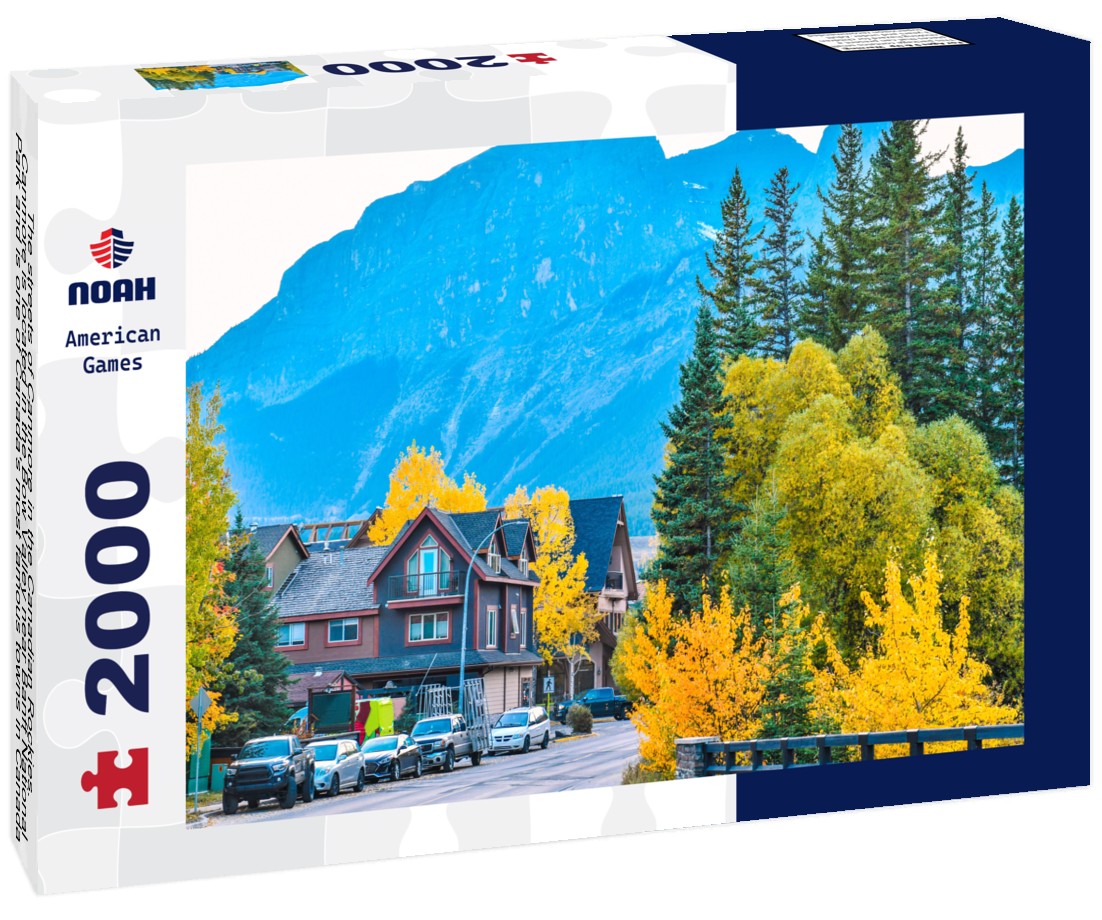 The streets of Canmore in the Canadian Rockies. Canmore is located in the Bow Valley near Banff National Park and is one of Canada's most famous towns in Canada 2000pc Puzzle