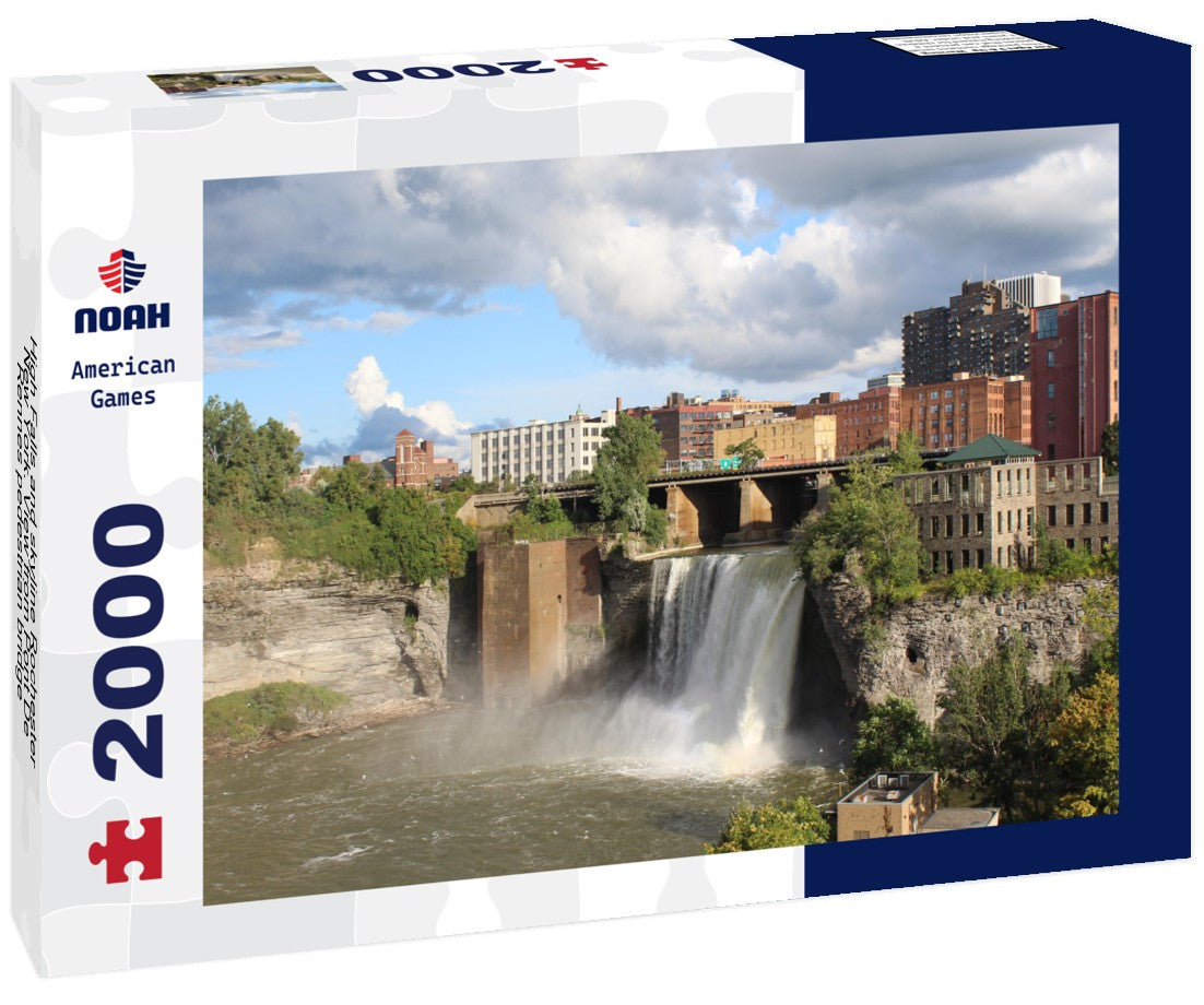 High Falls and skyline Rochester, New York. View from Pont De Rennes pedestrian bridge 2000pc Puzzle