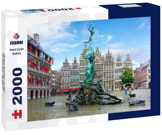 Noah Jigsaw Puzzle Brabo fountain on the Market Square, center of Antwerp, Belgium 2000 pieces