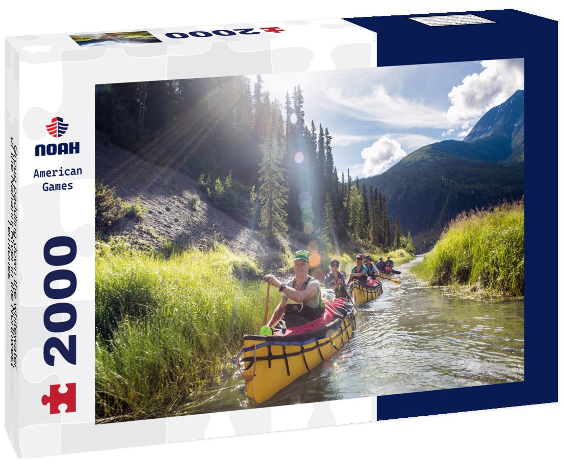 Group paddling down the whitewater of the Nahanni River in the Northwest Territories 2000pc Puzzle