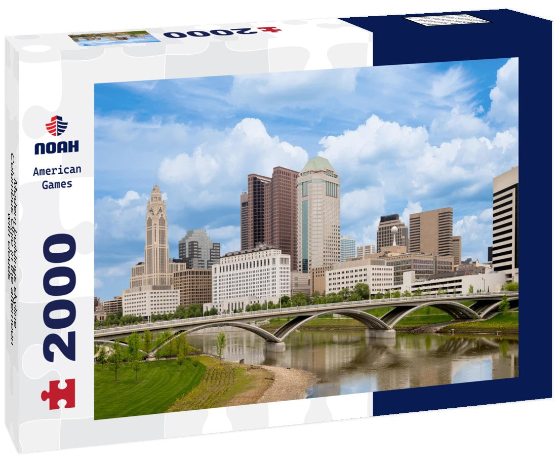 Modern buildings skyline Columbus Ohio in the afternoon with clouds 2000pc Puzzle